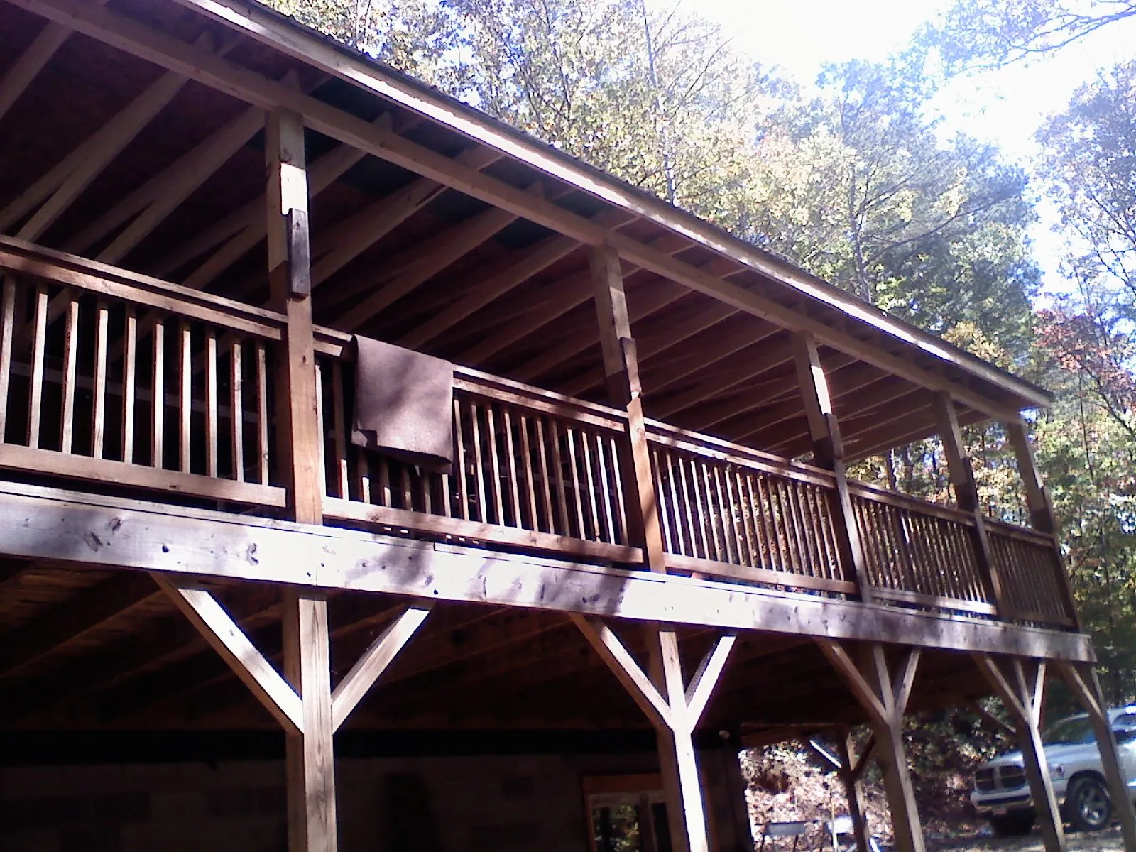 Timber framing under a new elevated porch and deck — Roof Leak Repair in Swainsboro by Roofing Brothers